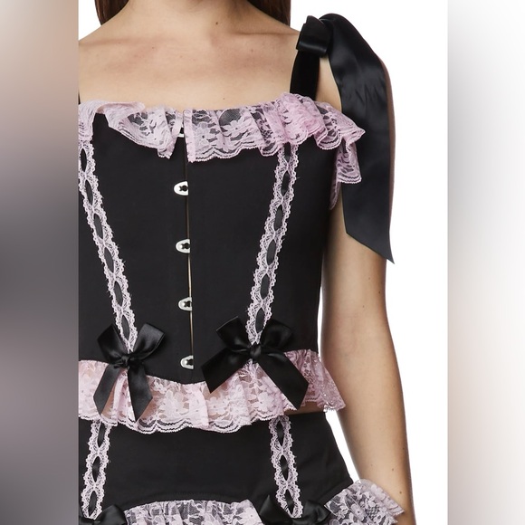 NWT - Widow x Dolls Kill Black & Pink THE CAKE TOPPER BUSTIER TOP - XL - Picture 9 of 11